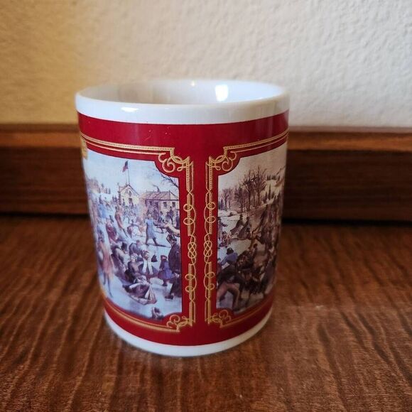 Currier & Ives winter Central Park 1862 ice skating coffee cup vintage collectib - Picture 3 of 5